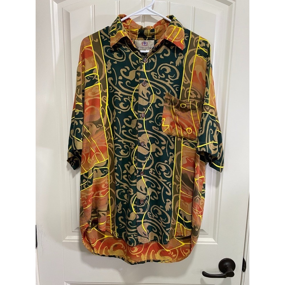 The Territory Ahead Shirt Mens Large Multicolor Abstract Summer Casual Light
